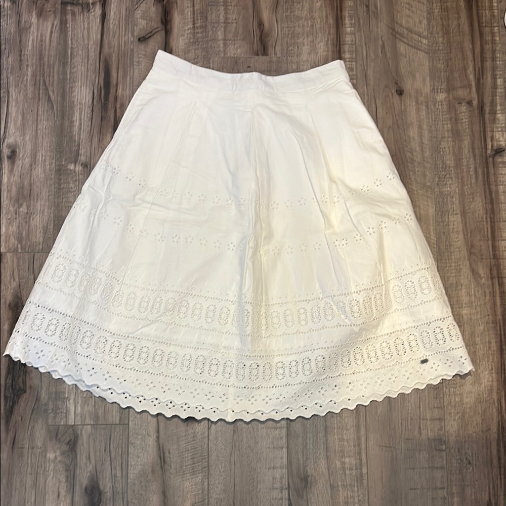 Superdry Cream A-Line Midi Skirt High-Low Casual